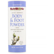 3 PACK of NutriBiotic, Body & Foot Powder with Grapefruit Seed Extract & Tea Tree Oil, Unscented, 4 oz (113 g)