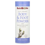 <img alt="NutriBiotic, Body & Foot Powder with Grapefruit Seed Extract & Tea Tree Oil, Unscented, 4 oz (113 g)" title="NutriBiotic, Body & Foot Powder with Grapefruit Seed Extract & Tea Tree Oil, Unscented, 4 oz (113 g),728177010607"