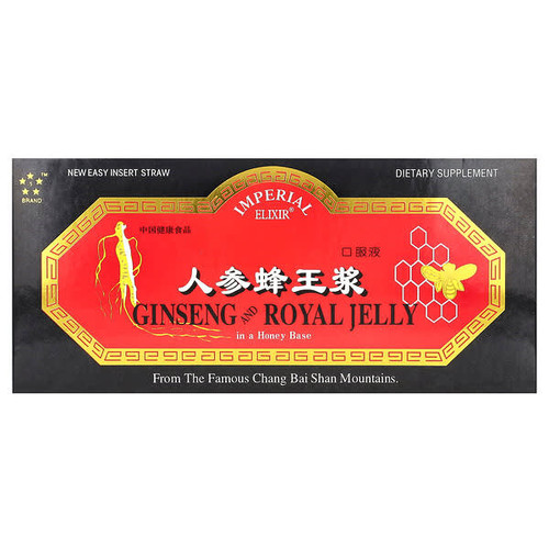 <img alt="Imperial Elixir, Ginseng & Royal Jelly, 10 Bottles, 0.34 fl oz (10 ml) Each" title="Imperial Elixir, Ginseng & Royal Jelly, 10 Bottles, 0.34 fl oz (10 ml) Each,715783393101"