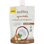 3 PACK of Nutiva, Organic Squeezable, Coconut Manna, Almond, 6.2 oz (176 g)