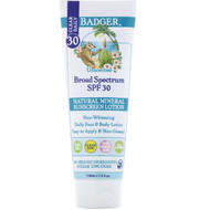 Badger Company, Clear Daily, Natural Mineral Sunscreen Lotion, Clear Zinc, SPF 30, Unscented, 4 fl oz (118 ml)