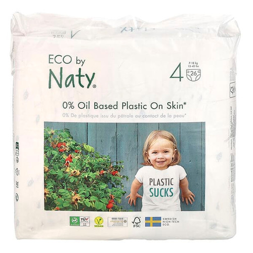 <img alt="Naty, Eco Diaper, Size 4, 15-40 lbs (7-18 kg), 26 Diapers" title="Naty, Eco Diaper, Size 4, 15-40 lbs (7-18 kg), 26 Diapers,7330933178389"