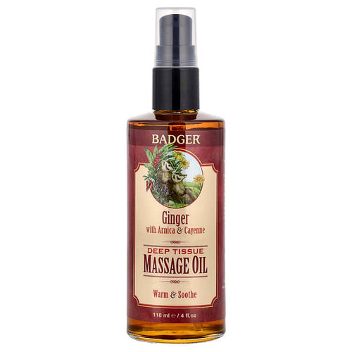 <img alt="Badger, Deep Tissue Massage Oil, Ginger with Arnica & Cayenne, 4 fl oz (118 ml)" title="Badger, Deep Tissue Massage Oil, Ginger with Arnica & Cayenne, 4 fl oz (118 ml),634084300512"