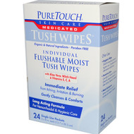 PureTouch Skin Care, Medicated Tush Wipes, 24 Single Use Packets, 5 in x 8 in Each (Discontinued Item)