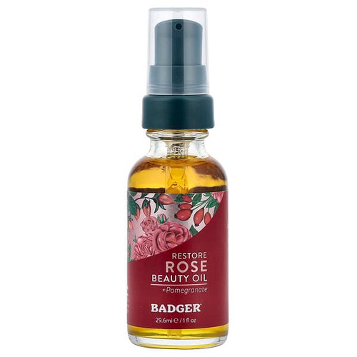 <img alt="Badger, Rose Beauty Oil + Pomegranate, 1 fl oz (29.6 ml)" title="Badger, Rose Beauty Oil + Pomegranate, 1 fl oz (29.6 ml),634084300604"