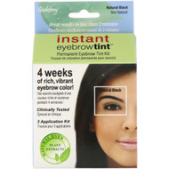 Godefroy, Instant Eyebrow Tint, Permanent Eyebrow Tint Kit, Natural Black, 3 Application Kit