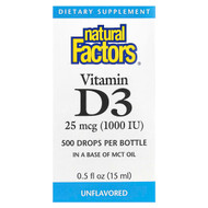 <img alt="Natural Factors, Vitamin D3 Drops, Unflavored, 25 mcg (1,000 IU), 0.5 fl oz (15 ml)" title="Natural Factors, Vitamin D3 Drops, Unflavored, 25 mcg (1,000 IU), 0.5 fl oz (15 ml),068958010557"