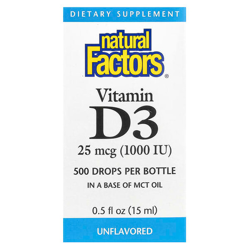 <img alt="Natural Factors, Vitamin D3 Drops, Unflavored, 25 mcg (1,000 IU), 0.5 fl oz (15 ml)" title="Natural Factors, Vitamin D3 Drops, Unflavored, 25 mcg (1,000 IU), 0.5 fl oz (15 ml),068958010557"