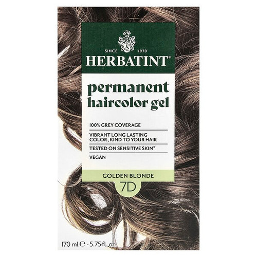 <img alt="Herbatint, Permanent Haircolor Gel, 7D Golden Blonde, 5.75 fl oz (170 ml)" title="Herbatint, Permanent Haircolor Gel, 7D Golden Blonde, 5.75 fl oz (170 ml),666248001133"