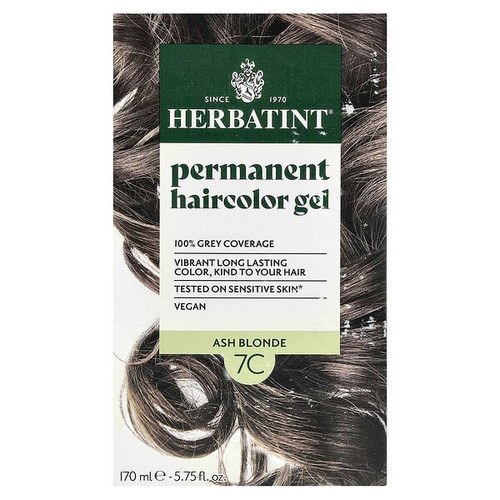<img alt="Herbatint, Permanent Haircolor Gel, 7C Ash Blonde, 5.75 fl oz (170 ml)" title="Herbatint, Permanent Haircolor Gel, 7C Ash Blonde, 5.75 fl oz (170 ml),666248001256"