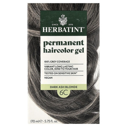<img alt="Herbatint, Permanent Haircolor Gel, 6C Dark Ash Blonde, 5.75 fl oz (170 ml)" title="Herbatint, Permanent Haircolor Gel, 6C Dark Ash Blonde, 5.75 fl oz (170 ml),666248001249"