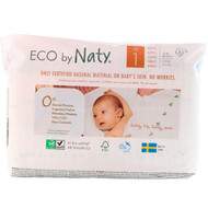 Naty, Diapers for Sensitive Skin, Size 1, 4-11 lbs (2-5 kg), 25 Diapers