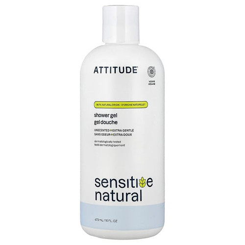 <img alt="ATTITUDE, Sensitive Natural, Shower Gel, Unscented, 16 fl oz (473 ml)" title="ATTITUDE, Sensitive Natural, Shower Gel, Unscented, 16 fl oz (473 ml),626232601213"