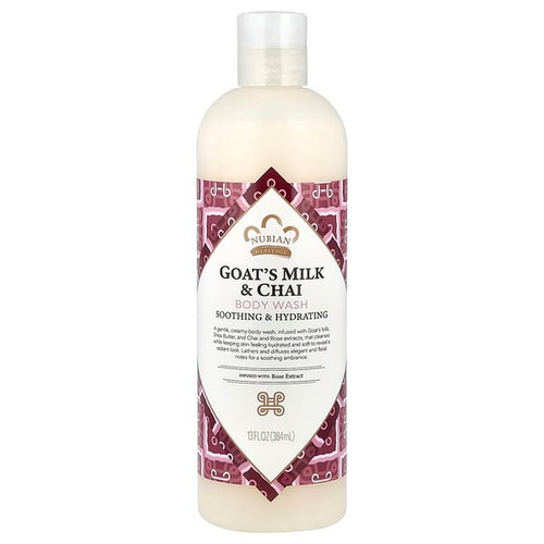 <img alt="Nubian Heritage, Body Wash, Goats Milk & Chai, 13 fl oz (384 ml)" title="Nubian Heritage, Body Wash, Goats Milk & Chai, 13 fl oz (384 ml),764302130499"