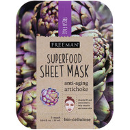 3 PACK of Freeman Beauty, Superfood Sheet Mask, Anti-Aging Artichoke, 1 Mask, 0.84 fl oz (25 ml)