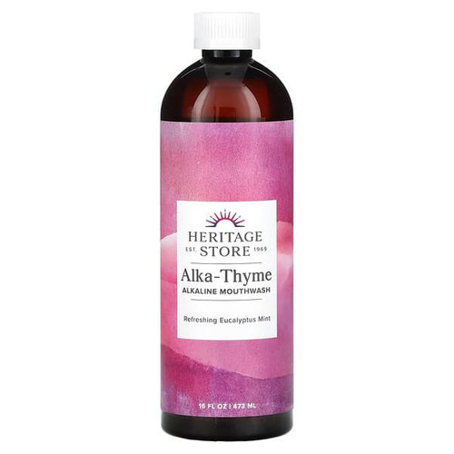 <img alt="Heritage Store, Alka-Thyme, Alkaline  Mouthwash, Refreshing  Eucalyptus Mint, 16 fl oz (473 ml)" title="Heritage Store, Alka-Thyme, Alkaline  Mouthwash, Refreshing  Eucalyptus Mint, 16 fl oz (473 ml),076970111114"