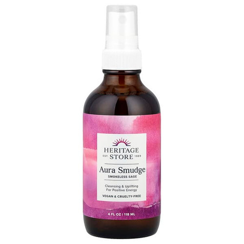<img alt="Heritage Store, Aura Smudge, Smokeless Sage , 4 fl oz (118 ml)" title="Heritage Store, Aura Smudge, Smokeless Sage , 4 fl oz (118 ml),076970632503"