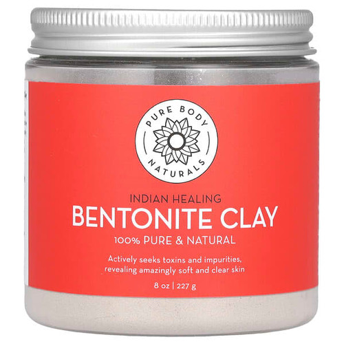 <img alt="Pure Body Naturals, Indian Healing Bentonite Clay Powder, 8 oz (227 g)" title="Pure Body Naturals, Indian Healing Bentonite Clay Powder, 8 oz (227 g),858416007027"