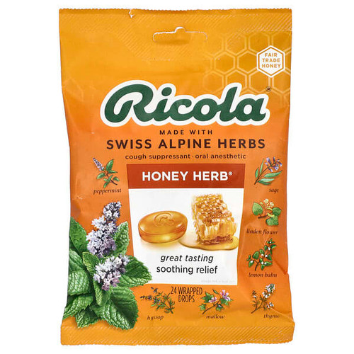 <img alt="Ricola, Honey Herb, 24 Wrapped Drops" title="Ricola, Honey Herb, 24 Wrapped Drops,036602300019"