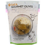 3 PACK of Gaea, Gourmet Olives, Marinated Pitted Green Olives, 4.2 oz (120 g)