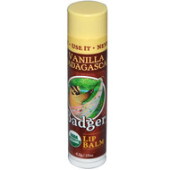 3 PACK of Badger Company, Organic, Lip Balm, Vanilla Madagascar, .15 oz (4.2 g)