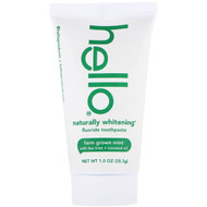 3 PACK of Hello, Naturally Whitening Fluoride Toothpaste, Farm Grown Mint, 1 oz (28.3 g)