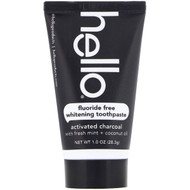 3 PACK of Hello, Fluoride Free Whitening Toothpaste, Activated Charcoal, 1.0 oz (28.3 g)