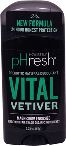 3 PACK of Honestly pHresh Prebiotic Natural Deodorant Vital Vetiver -- 2.25 oz