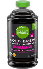 3 PACK of Simple Truth Organic Cold Brew Coffee Concentrate Toasted Coconut -- 32 fl oz