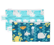 3 PACK of Bumkins Reusable Snack Bag Assorted Fish -- 2 Bags