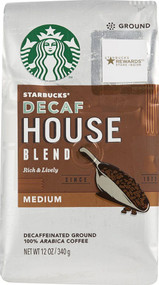 3 PACK of Starbucks Ground Coffee Decaf Medium Roast House Blend -- 12 oz
