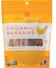 3 PACK of Sol Simple Organic Solar-Dried Fruit Bananas -- 6 oz