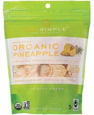 3 PACK of Sol Simple Organic Solar-Dried Fruit Pineapple -- 6 oz