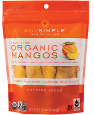 3 PACK of Sol Simple Organic Solar-Dried Fruit Mangos -- 6 oz