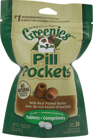 3 PACK of Greenies Pill Pockets Treats for Dogs Peanut Butter -- 3.2 oz