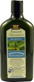 Avalon Organics, Shampoo, Strengthening, Peppermint, 11 fl oz (325 ml)