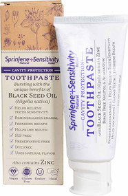 3 PACK of Sprinjene Natural Sensitivity Relief Cavity Protection Toothpaste with Black Seed Oil & Zinc -- 3.5 oz