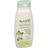3 PACK of Aveeno Positively Radiant Exfoliating Body Wash -- 18 fl oz