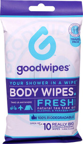 3 PACK of Goodwipes Body Wipes Fresh Travel Pack -- 10 Wipes