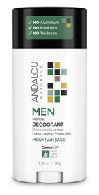 3 PACK of Andalou Naturals MEN Herbal Deodorant Mountain Sage -- 2.65 oz