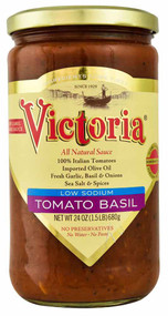 3 PACK of Victoria All Natural Sauce Low Sodium Tomato Basil -- 24 oz