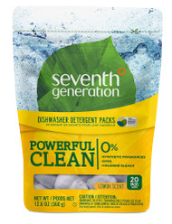 3 PACK of Seventh Generation Dishwasher Detergent Packs Lemon -- 20 Packets