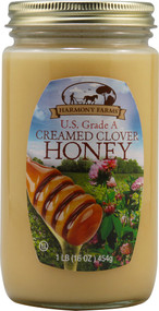 3 PACK of Harmony Farms Creamed Clover Honey -- 16 oz