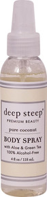 3 PACK of Deep Steep Body Spray Fresh Pure Coconut -- 4 fl oz
