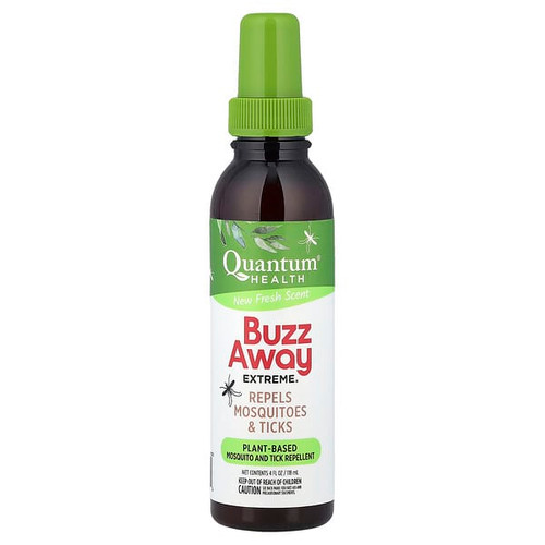 <img alt="Quantum Health, Buzz Away Extreme, Repels Mosquitoes & Ticks, Fresh, 4 fl oz (118 ml)" title="Quantum Health, Buzz Away Extreme, Repels Mosquitoes & Ticks, Fresh, 4 fl oz (118 ml),046985018104"