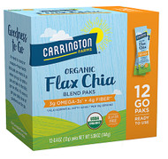 3 PACK of Carrington Farms Organic Flax Chia Paks Gluten Free -- 12 Packs