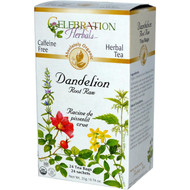 3 PACK of Celebration Herbals Organic Dandelion Root Raw Tea Caffeine Free -- 24 Herbal Tea Bags