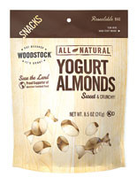 3 PACK of Woodstock All Natural Yogurt Almonds -- 8.5 oz