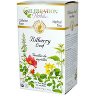 3 PACK of Celebration Herbals Organic Herbal Tea Caffeine Free Bilberry Leaf -- 24 Herbal Tea Bags