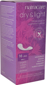 3 PACK of Natracare Organic Cotton Cover Dry & Light Pads Plus -- 16 Pads